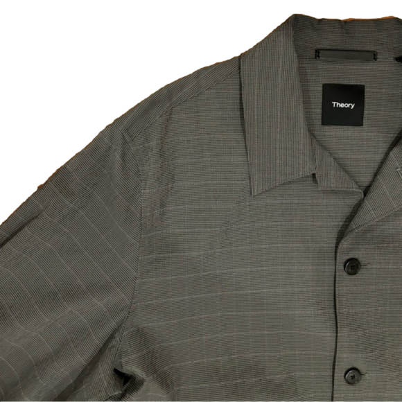 THE0RY SELK KELSO SEERSUCKER MINIMALIST NORMCORE CHORE SHIRT JACKET EUC XXL - Picture 5 of 13